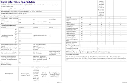 RTB415E2AW Réfrigérateur De Table Autonome 850 Mm 146 L/E
