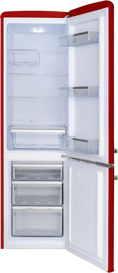 Amica KGCR 387100 R Réfrigérateur-Congélateur Autoportante 244 L Rouge