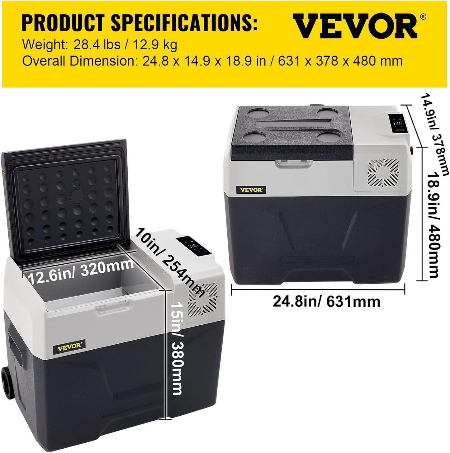 Mini Réfrigérateur Portable Pour Voiture 40L, Avec Écran LCD Numérique, 220 V Mini Réfrigérateur Congélateur, Congélateur Pour Réfrigérateur Portable De -20 À 20 Degrés C