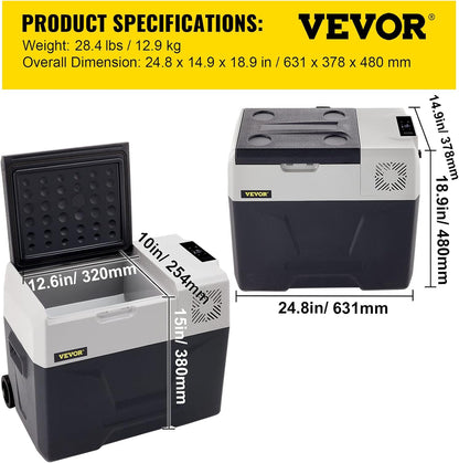 Mini Réfrigérateur Portable Pour Voiture 40L, Avec Écran LCD Numérique, 220 V Mini Réfrigérateur Congélateur, Congélateur Pour Réfrigérateur Portable De -20 À 20 Degrés C