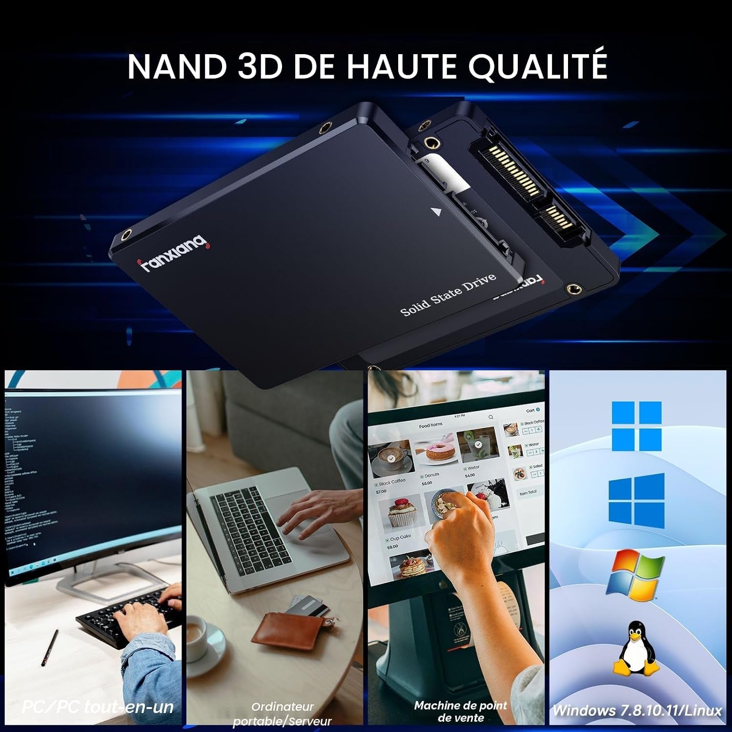 512Go SSD SATA III 6Go/S, SSD 2.5" 560Mo/S En Lecture, 3D NAND Disque SSD Interne Compatible Avec Ordinateurs Portables Et Ordinateurs De Bureau(S101Q)
