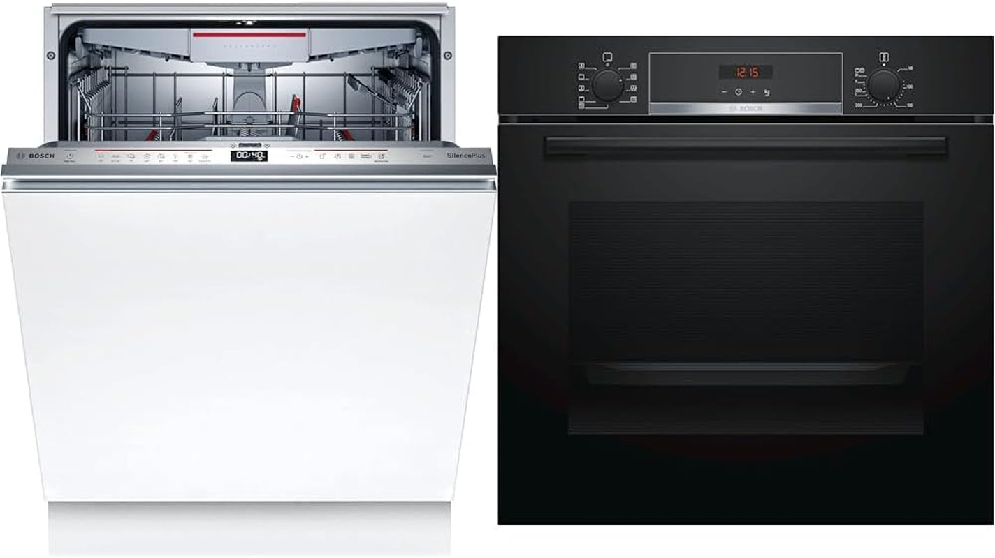 SMV6ECX93E - Série 6 - Lave-Vaisselle Tout Encastrable - Home Connect - 13 Couverts & Four Encastrable Série 4-60 X 60 Cm - HBA573BA0 - Four Multi-Fonctions Avec Pyrolyse - 3600 W