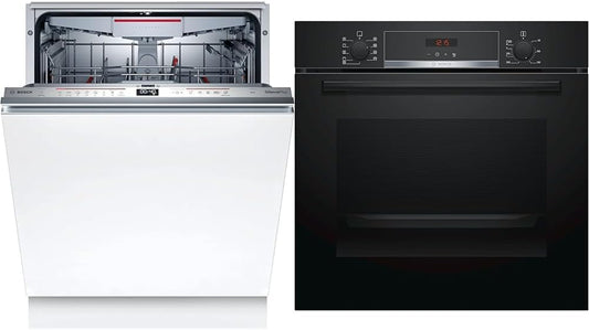 SMV6ECX93E - Série 6 - Lave-Vaisselle Tout Encastrable - Home Connect - 13 Couverts & Four Encastrable Série 4-60 X 60 Cm - HBA573BA0 - Four Multi-Fonctions Avec Pyrolyse - 3600 W