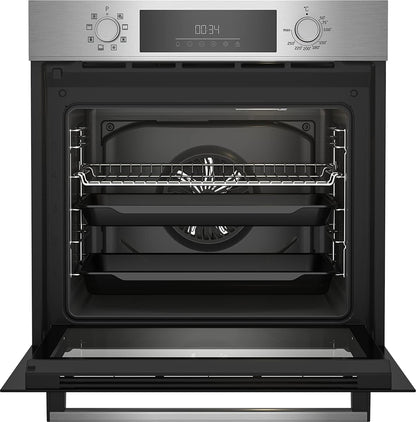 Beko BBIM12300XCE Four Encastrable - 72L, 8 Fonctions De Cuisson, Écran LED, Porte Robuste, Dimensions : H 59,5 X L 59,4 X P 56,7 Cm, Noir, Classe A+