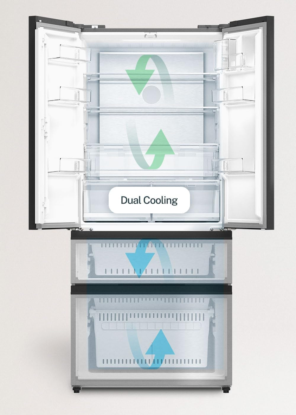 / FRIDGE STUDIO FRENCH DOOR PRO 509 / Réfrigérateur Style French Door 509L Inox / 83,3 X 63,5 X 191,2 Cm/No Frost, Space Pro, Care+, Commande Tactile Électronique, 160W