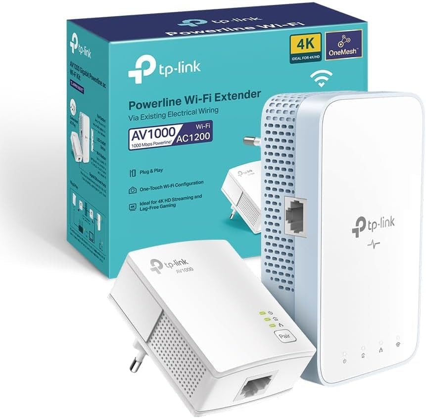 Prise CPL 1000 Mbps, Port Gigabit, Kit De 2 TL-WPA1000 KIT | Compatible Toutes Box Fibre, Plug & Play, Profitez D'Une Connexion Stable via Le Réseau Électrique, Idéal Pour Le Streaming