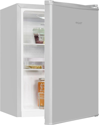 Exquisit KB60-V-090E Mini Standkühlschrank, 45 Cm Breit, 52L, LED Beleuchtung, Temperaturregelung, Grau