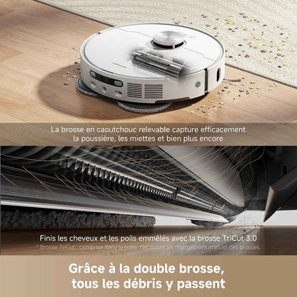 Dreame L40 Ultra AE Robot Aspirateur, 19 000 Pa Aspiration Puissante | Brosse Tricut, Nettoyage Sec-Humide, Dock Tout-En-1 Vidange Automatique, Sélection De Brosses Variée