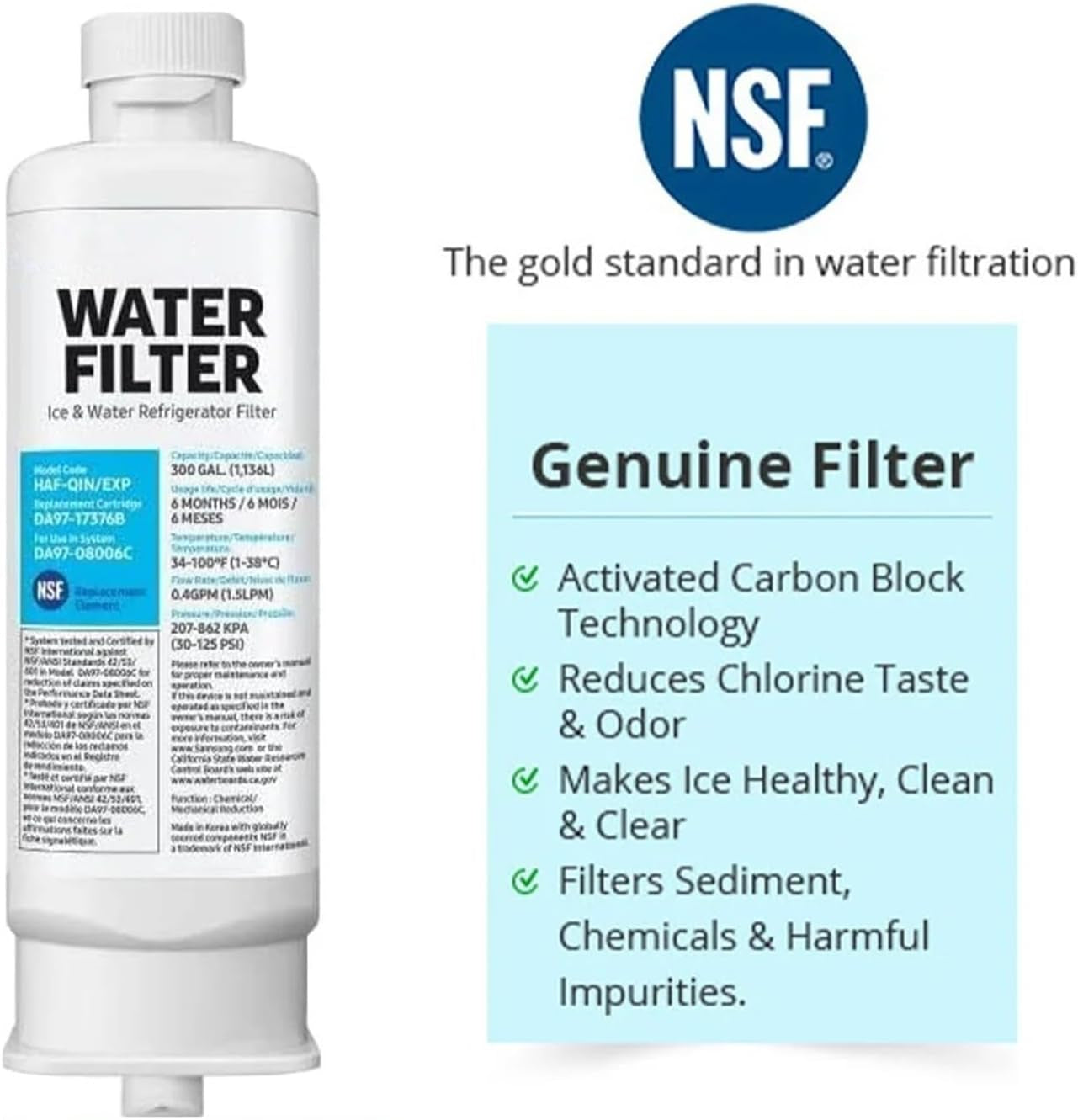 Ruute Filtre À Eau for Réfrigérateur DA97-17376B, Compatible Avec Samsung HAF-QIN/EXP, HAF-QIN, DA97-08006C, RF28R7351SG, RF23M8070SR,WS645A (Color : 3 Packs)