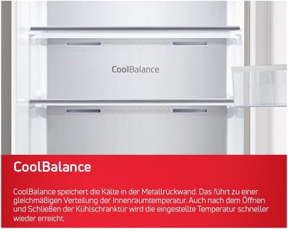 Amica VKS 358 150 E Vollraum-Kühlschrank, 60 Cm Breit, 370L, Holiday-Schaltung, Nofrost, Edelstahloptik