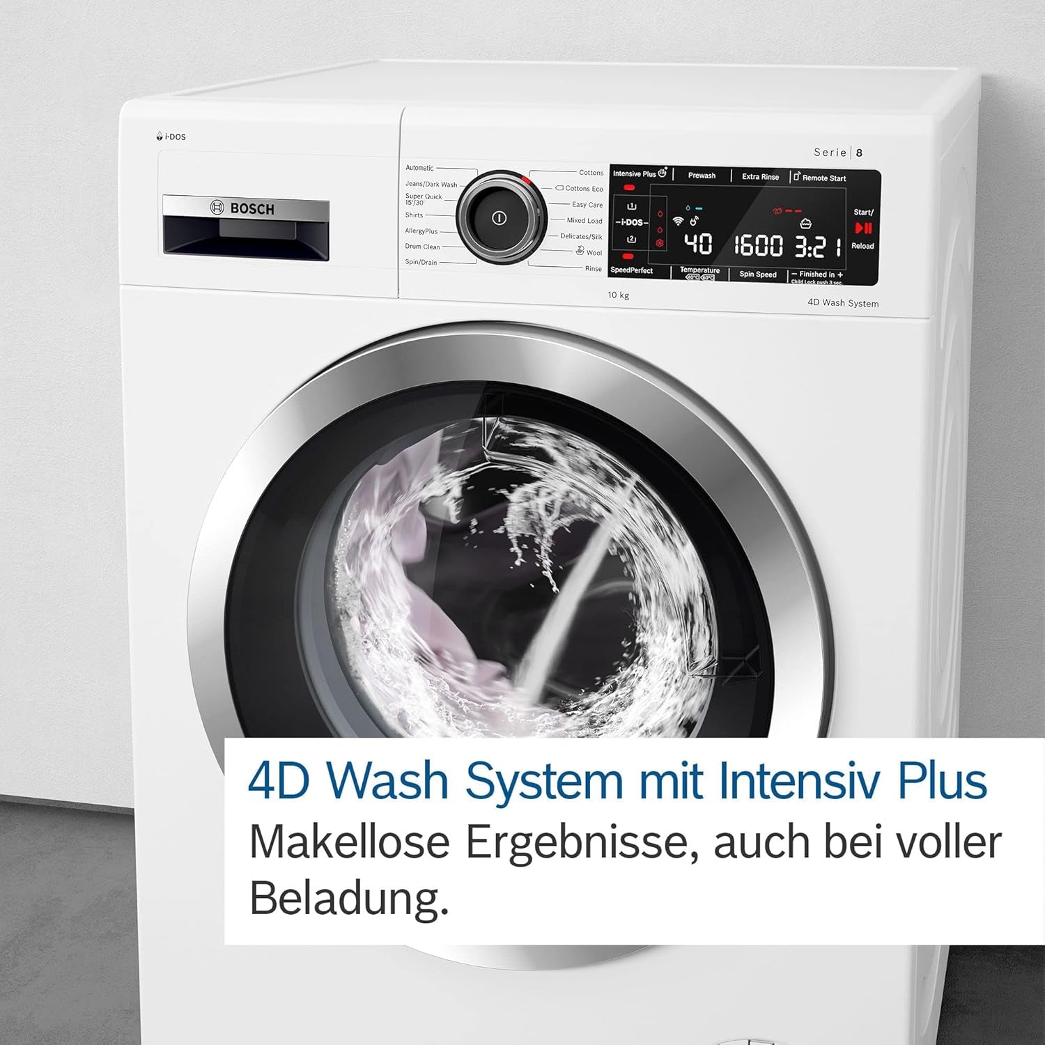 WGB256040 Machine À Laver Série 8, Chargement Frontal, Capacité De 10 Kg, 1600 Tr/Min, Home Connect, Iron Assist, Mini Load, Active Water Plus, Blanc, 60 Cm