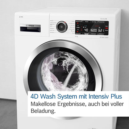 WGB256040 Machine À Laver Série 8, Chargement Frontal, Capacité De 10 Kg, 1600 Tr/Min, Home Connect, Iron Assist, Mini Load, Active Water Plus, Blanc, 60 Cm