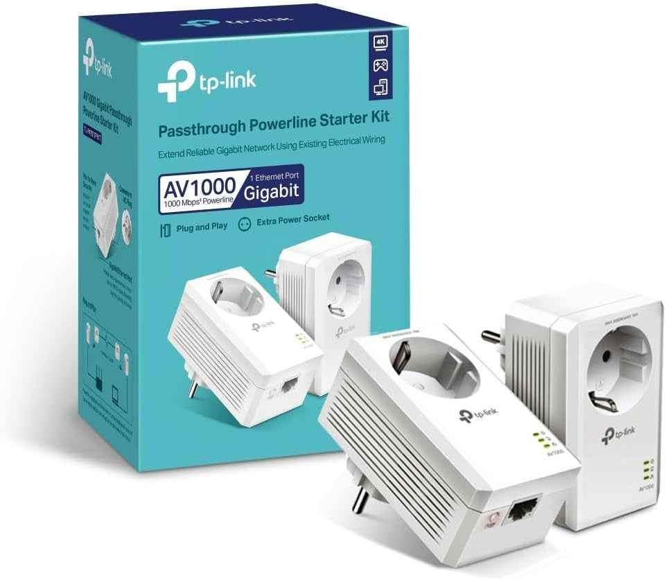 Prise CPL 1000 Mbps, Prise Intégrée, Port Gigabit, TL-PA7017P KIT