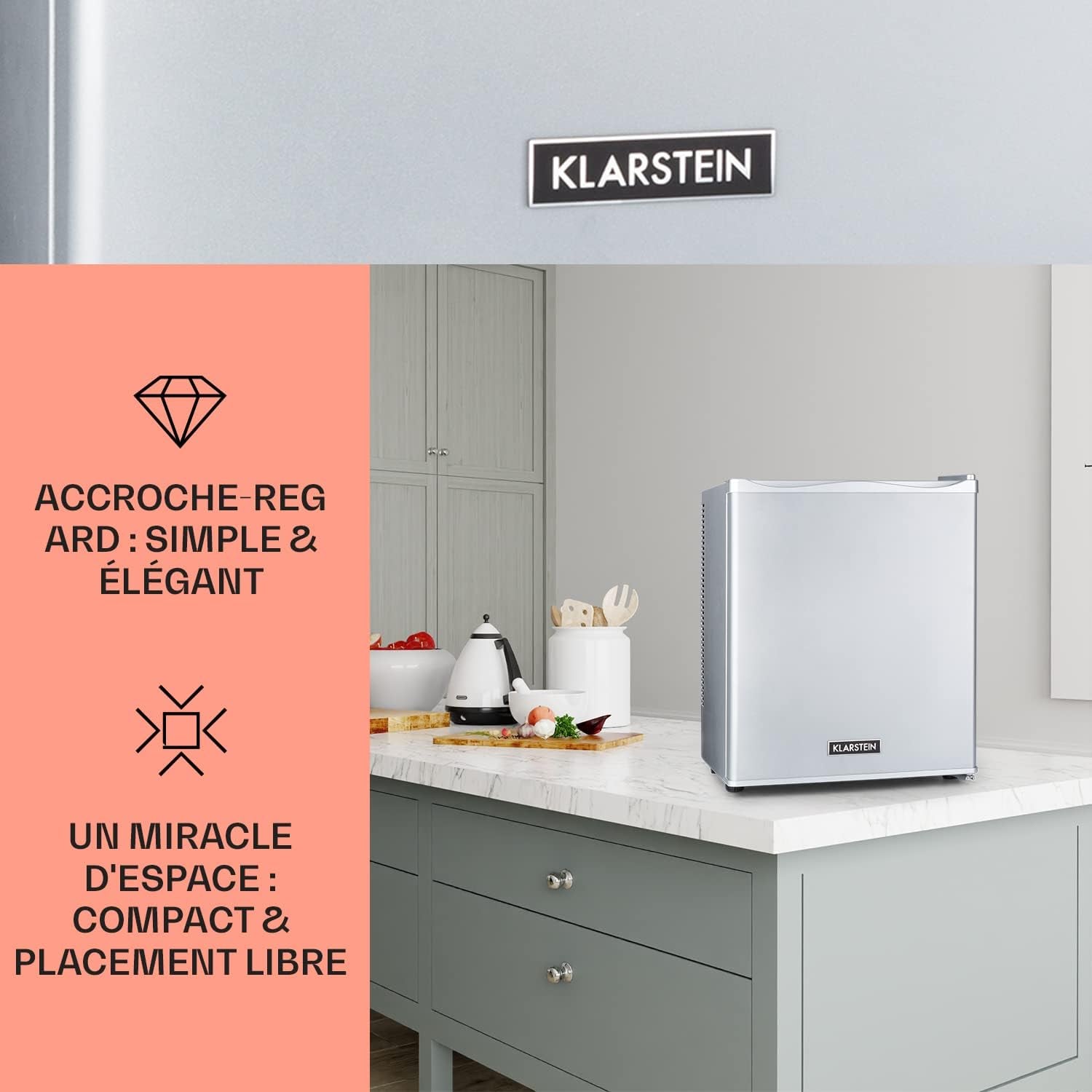 Petit Frigo De Chambre De 23L Pour Snacks Et Boissons, Frigo Top Silencieux, Mini Bar, Réfrigérateur Camping, Frigo Cosmetique, Refrigerateur Avec Étagères Réglables, 5-15°C