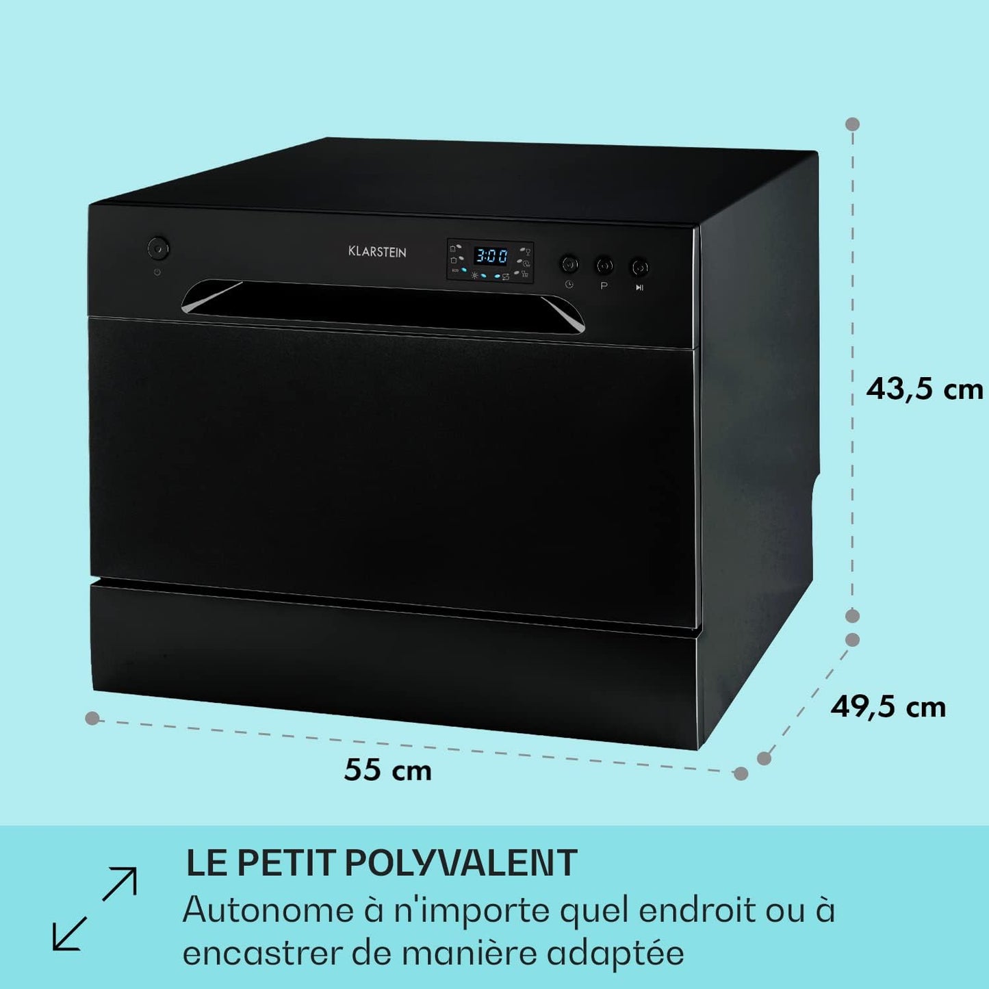 Mini Lave Vaisselle De 6 Couvert, Lave-Vaisselles Silencieux, 6 Programmes De Lavage, Petit Lave-Vaisselle De Table Compact, Lave Vaisselle Portable, Facile À Installer Pour Maison, Bureau