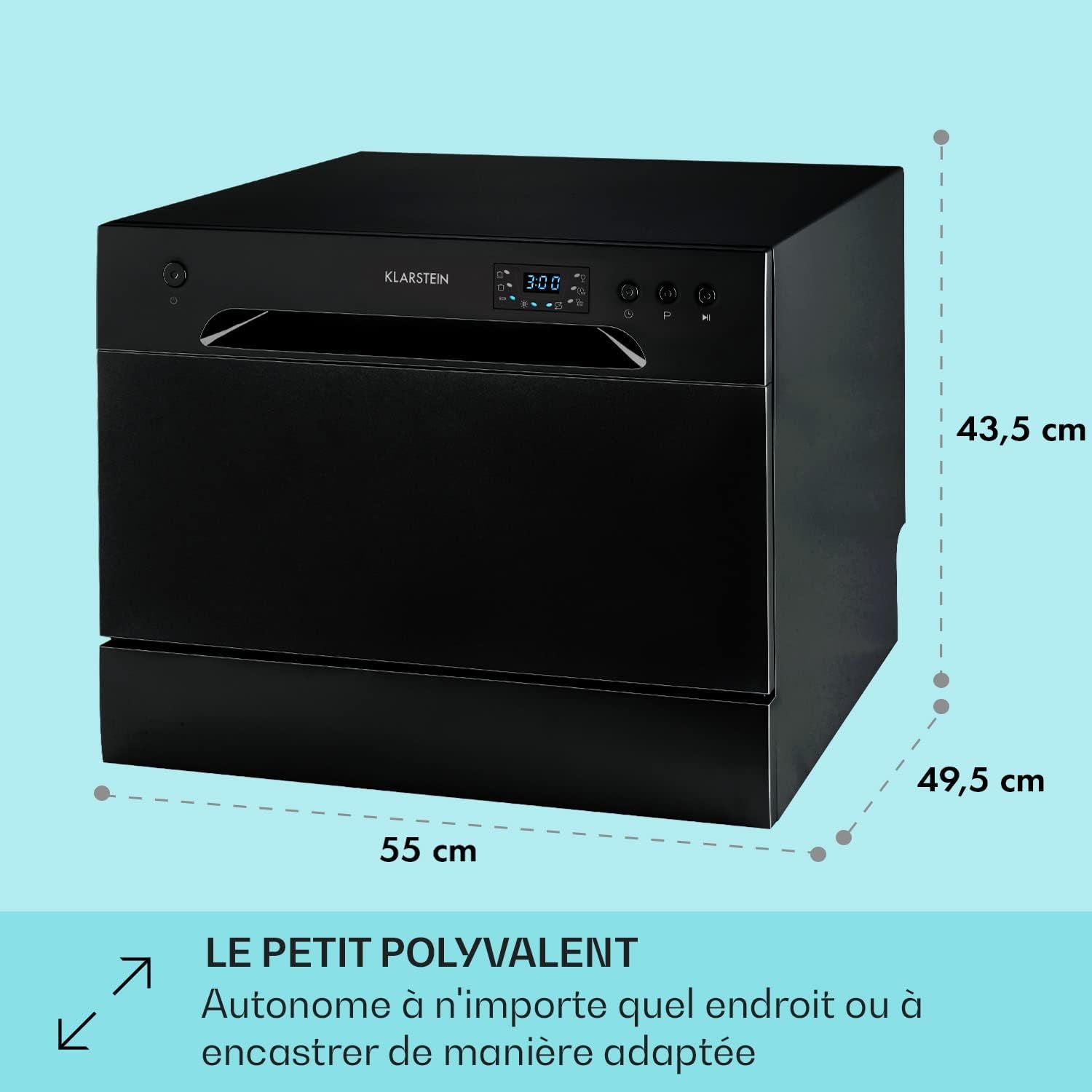 Mini Lave Vaisselle De 6 Couvert, Lave-Vaisselles Silencieux, 6 Programmes De Lavage, Petit Lave-Vaisselle De Table Compact, Lave Vaisselle Portable, Facile À Installer Pour Maison, Bureau
