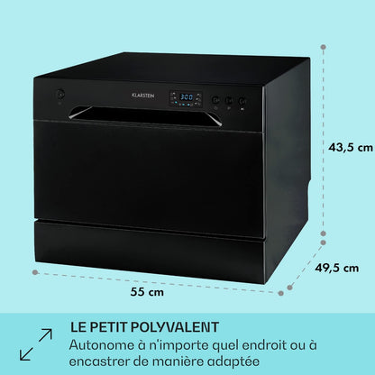 Mini Lave Vaisselle De 6 Couvert, Lave-Vaisselles Silencieux, 6 Programmes De Lavage, Petit Lave-Vaisselle De Table Compact, Lave Vaisselle Portable, Facile À Installer Pour Maison, Bureau