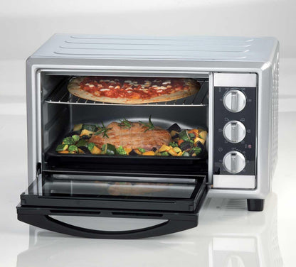 984 Bon Cuisine 250 - Four Électrique Ventilé, 25 Litres, 1500W, 6 Positions De Cuisson, Minuterie 60', Argent