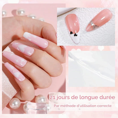 Vernis Semi Permanent, 4 Couleurs Noir or Argenté Blanc Vernis À Ongles Gel Liner Kit Soak off UV/LED Semi-Permanent Manucure Kit Pour Salon De Manucure DIY Home, 8Ml