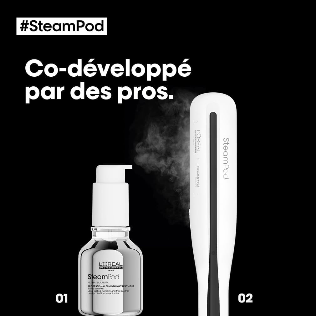 STEAMPOD 3 - Lisseur Vapeur 2-En-1 - Idée Cadeau - Lissage & Wavy - 91% De Dommages En Moins - Coiﬀage Rapide - Technologie Vapeur Brevetée - Tous Types De Cheveux - L'Oréal Professionnel