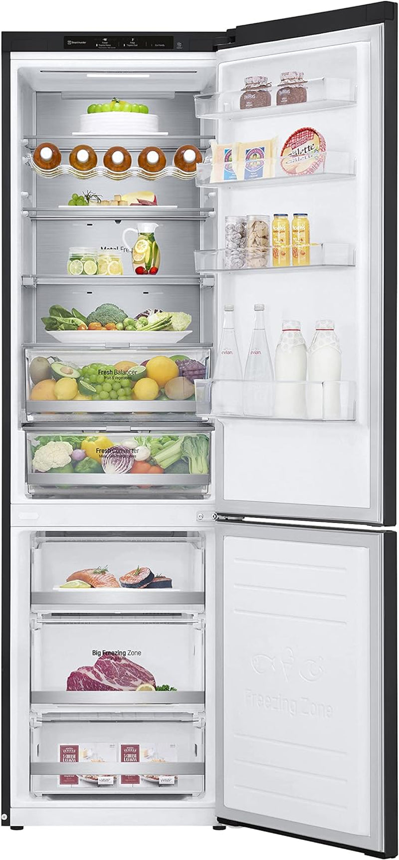 Electronics GBB72MCVBN Réfrigérateur-Congélateur - Capacité Utile : 384 L - Classe D'Efficacité Énergétique - Noir Mat - 203 Cm - Compresseur Linéaire Inverseur - Noir Mat Métallisé