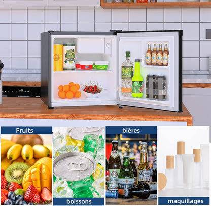 - CSD46D4 - Mini Réfrigérateur Bar 46L En Acier Inoxydable, Porte Réversible, 35Db