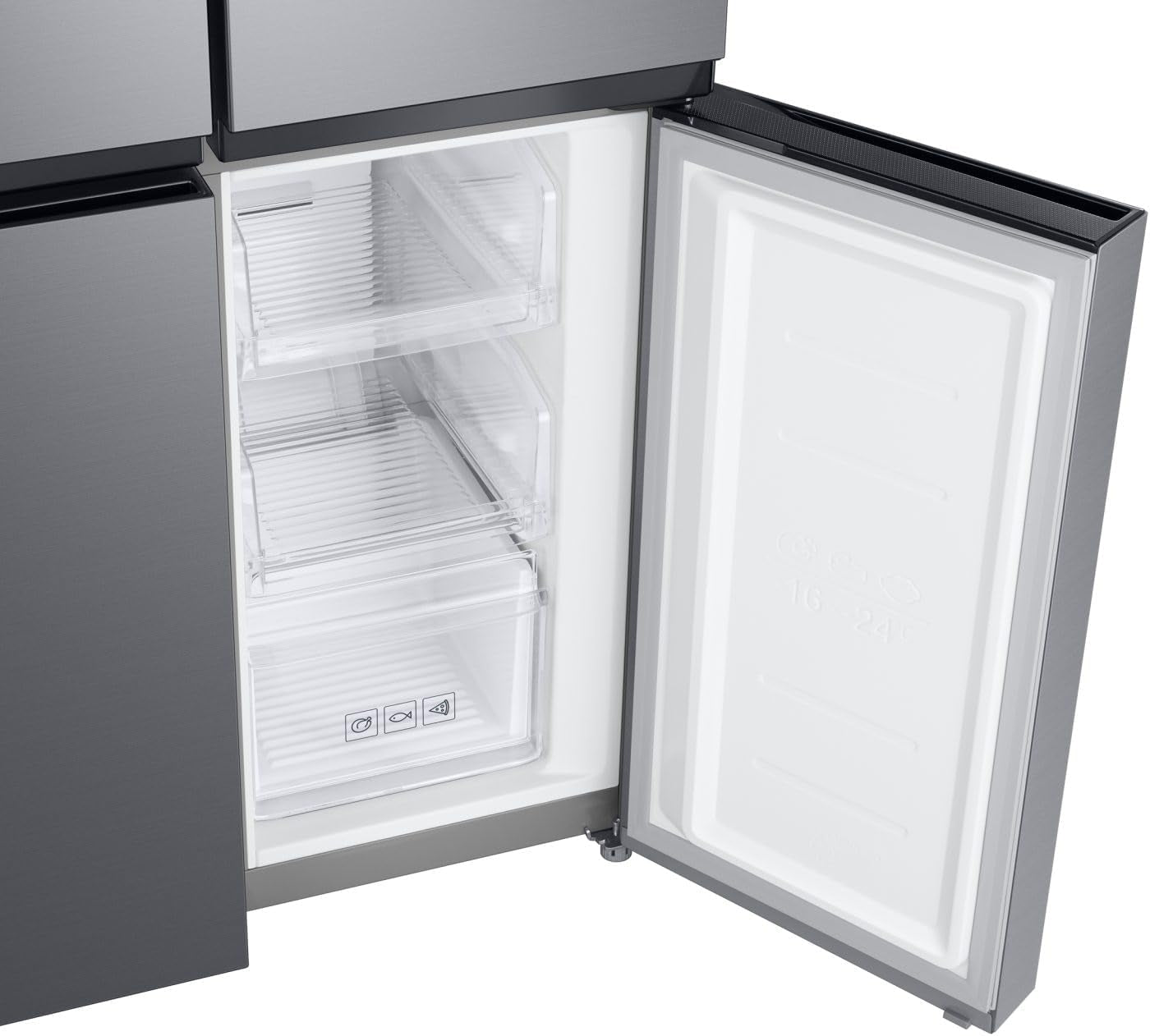 Réfrigérateur Quatre Portes Slim RF48A400EM9/EF, Total No Frost, Twin Cooling Plus, Moteur Digital Inverter Garanti 20 Ans, 488 L, Lxaxp: 83,3 X 179,3 X 74 Cm, Inox