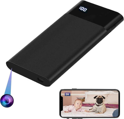 MW8 Caméra Espion Wifi 2K Ultra HD Camera Sans Fil, 5000Mah Batterie, Détection De Mouvement Intelligente, Alarme Sur Téléphone Portable, Vision Nocturne, Alarme Par E-Mail,Noir