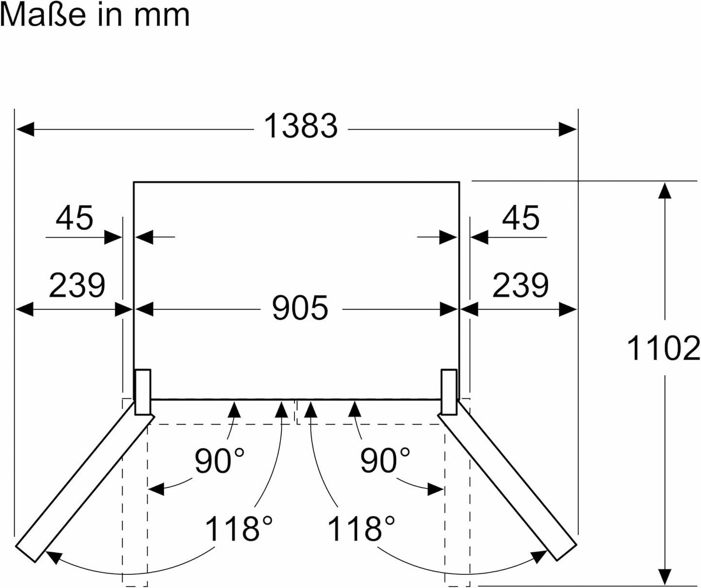 KFN96VPEA - Série 4 Réfrigérateur Multi-Portes Congélateur En Bas - 605 L - 183 X 91 (H X L) - Inox anti Trace De Doigts