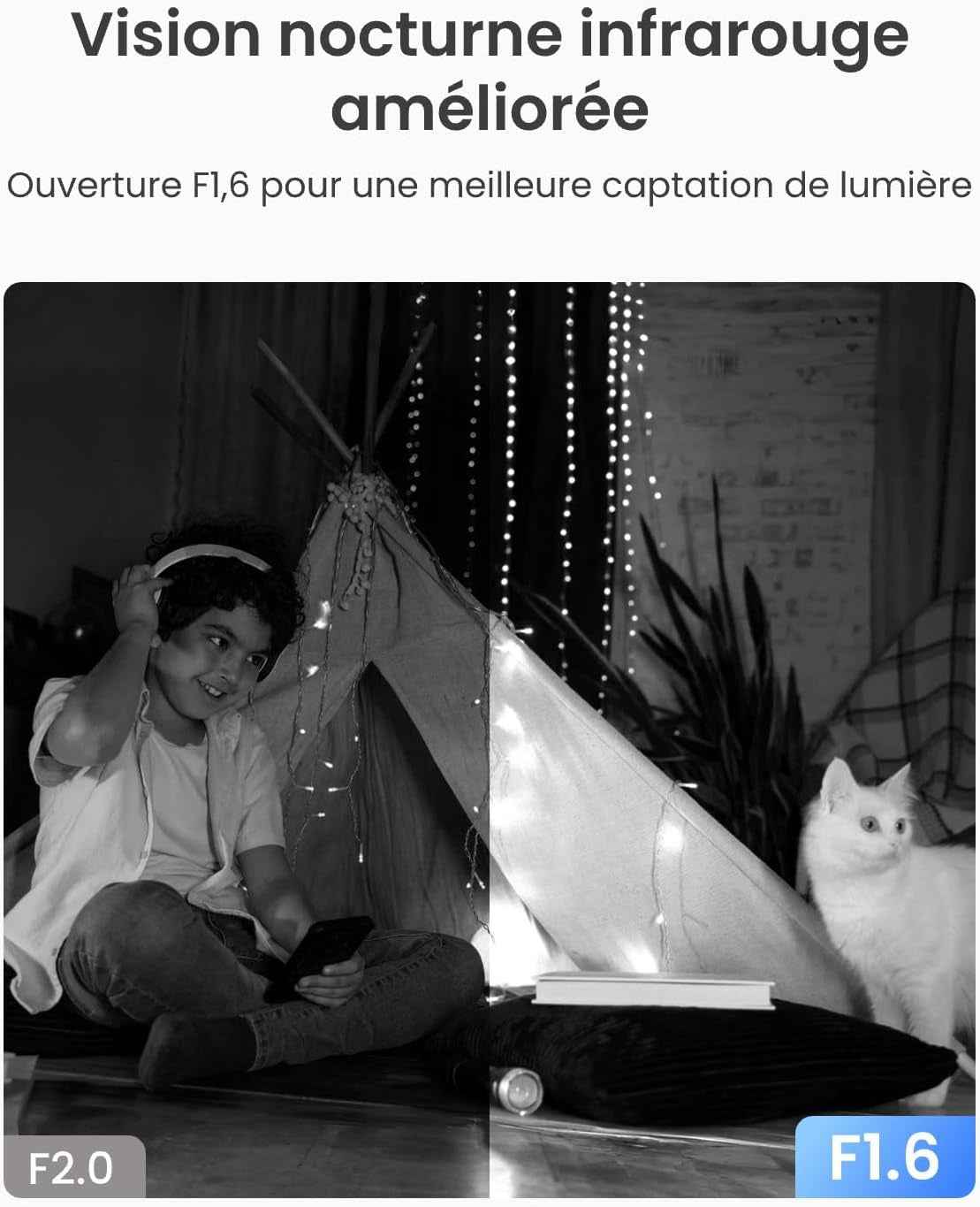 3K 5MP Caméra Surveillance Wifi Intérieure 360° PT, E1 Pro | Suivi Automatique, Détéction De Personne/Animal/Pleurs De Bébé, Wi-Fi 2,4/5 Ghz, Vision Nocturne, Audio Bidirectionnel.