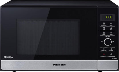 NN-GD38HSSUG Four Micro-Ondes Inverter Et Grill Avec Plateau Tournant, 23 Litres, Acier Inoxydable, 1000 W, Grill 1000 W, 17 Programmes Automatiques, Grille Métallique, Noir