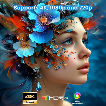 Vidéoprojecteur 2026 Upgraded Supporte 4K 1080P Wifi 6 Bluetooth 5.2 | App Intégrée Rétroprojecteur, Dual Contrôle, Auto Keystone 180° Rotation Compatible Avec HDMI/TV Stick/Usb, Projecteur Video