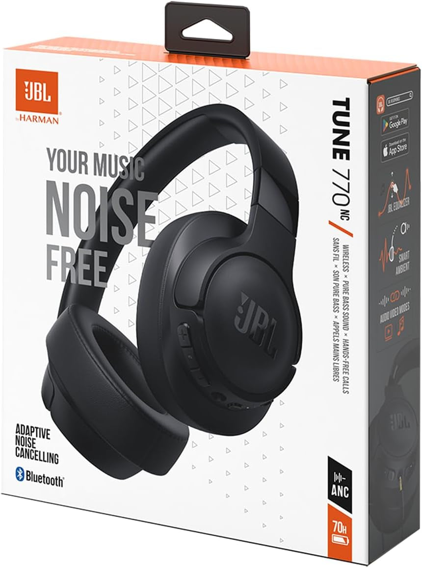 Tune 770NC Casque Supra-Auriculaire Sans Fil, Autonomie Jusqu'À 70 H, Réduction De Bruit Adaptative, Smart Ambient, Noir