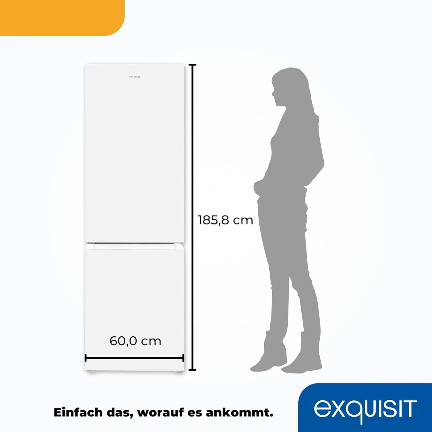 Exquisit GC320-95-E-040C Weiß Stand Kühl-Gefrierkombination, 60 Cm Breit, 315 L, LED Beleuchtung, Gemüseschublade, Weiß