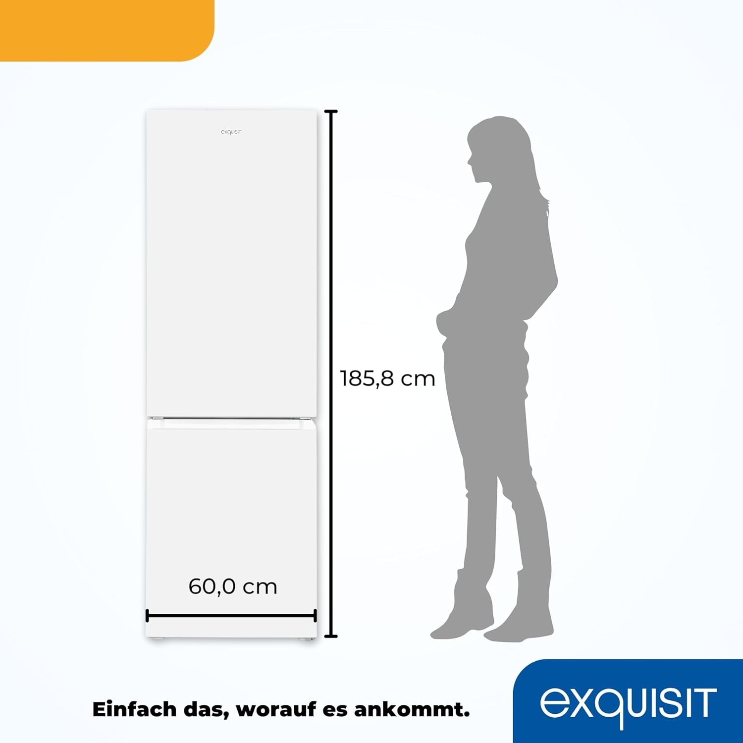 Exquisit GC320-95-E-040C Weiß Stand Kühl-Gefrierkombination, 60 Cm Breit, 315 L, LED Beleuchtung, Gemüseschublade, Weiß