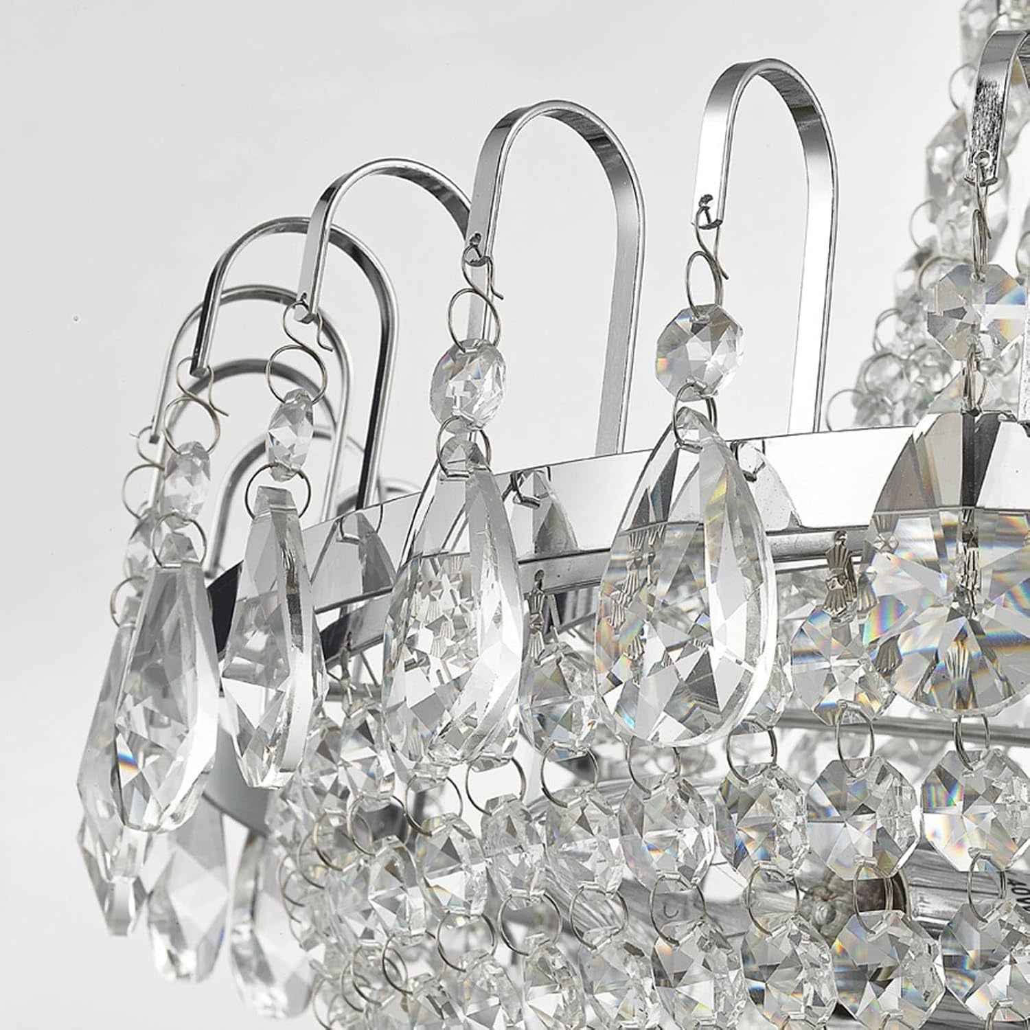 Suspension Casparia À Intensité Variable (Antique, Classic) En Transparent Cristal E. A. Pour Salon & Salle Manger (À 5 Lampes E14) Cristal Suspension Lampe