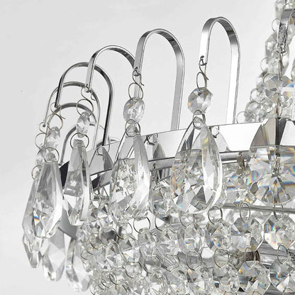 Suspension Casparia À Intensité Variable (Antique, Classic) En Transparent Cristal E. A. Pour Salon & Salle Manger (À 5 Lampes E14) Cristal Suspension Lampe