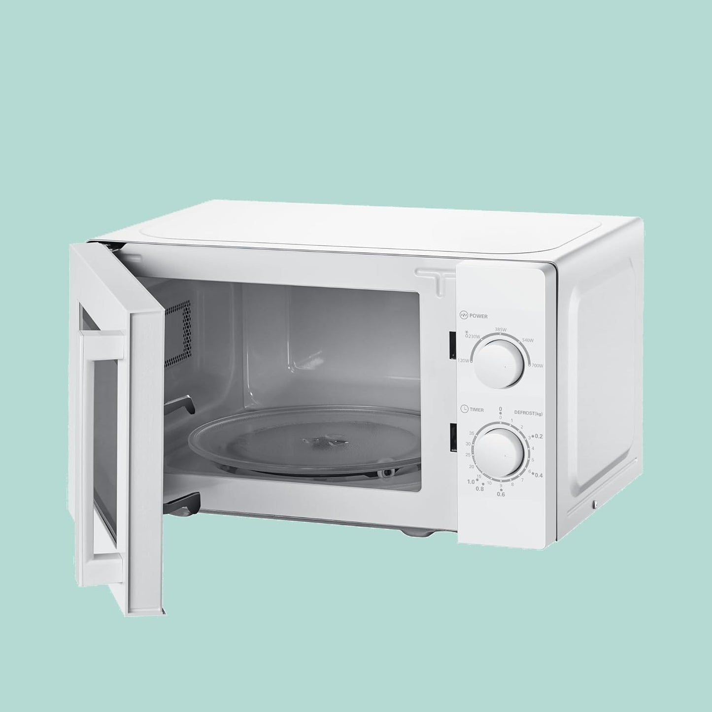 CMSN 20 Wh Micro-Ondes, 5 Niveaux De Puissance, Éclairage Intérieur, Dégivrage Facile, Easy Degivrage, Plateau Rotatif À 360 °, 20 L/700 W, Mécanique, Blanc