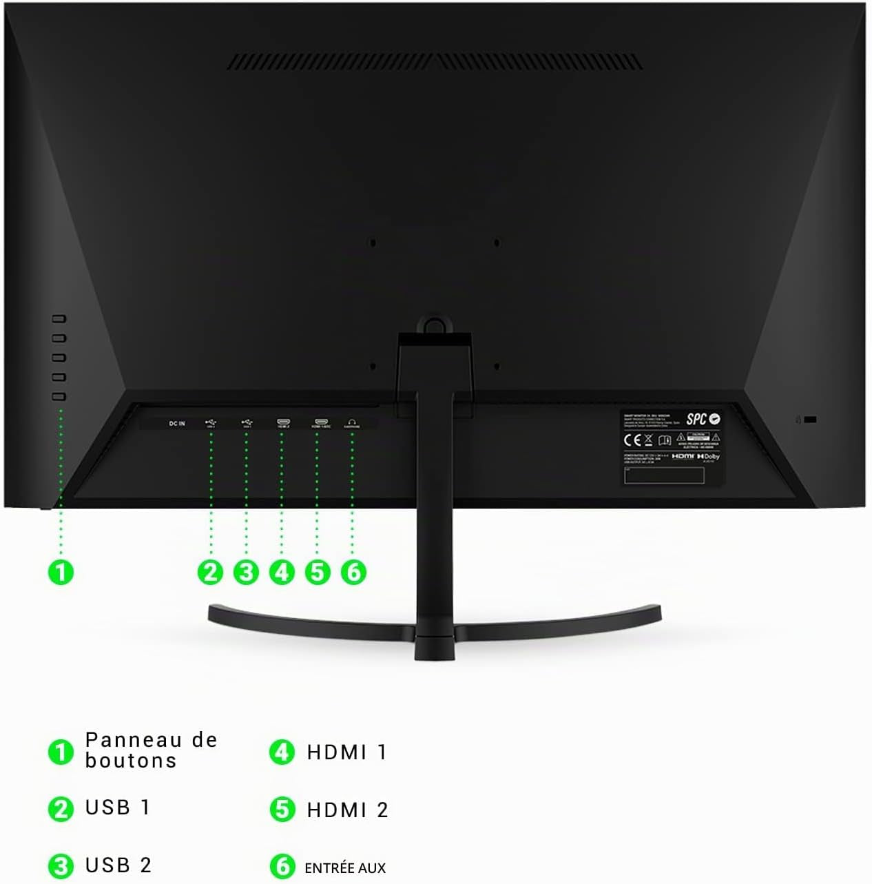 Smart Monitor 24" - Écran Android TV, Full HD, Télécommande | Écran Et Android TV, Haut-Parleurs Intégrés, Design Ultrafin, Streaming Netflix, Prime Video, Etc.