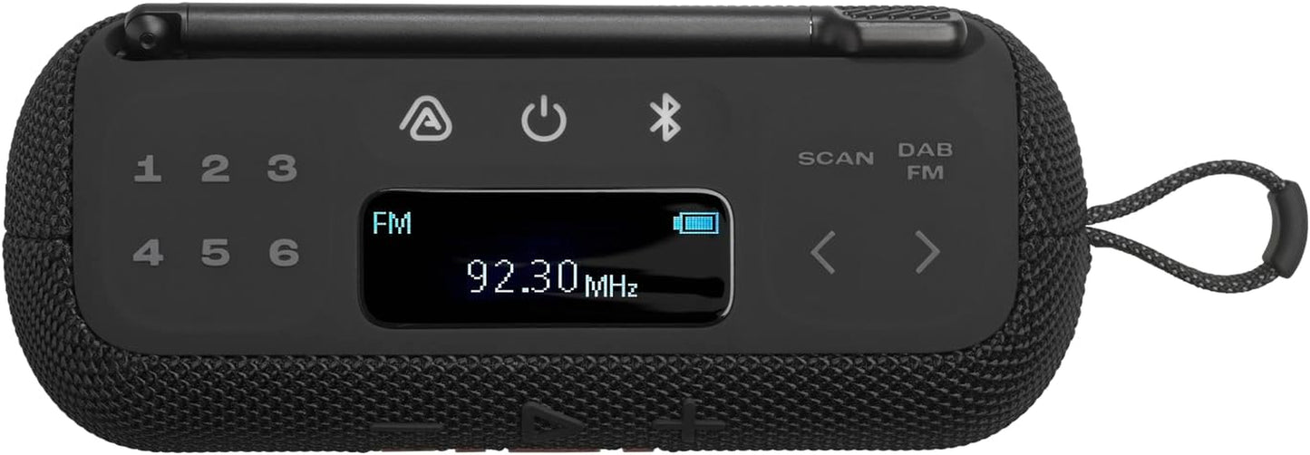 Tuner 3, Radio Portable Dab/Dab+/Fm Avec Bluetooth, Noire | 6 Préréglages, 15 H D'Autonomie, Étanchéité IP68, Auracast, Compatible Avec L'Application  Portable