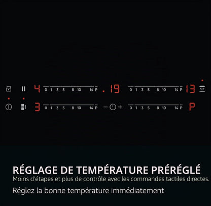 AEG Table De Cuisson À Induction Série 6000, IKX64441CB, 4 Zones De Cuisson, 60 Cm, Fonction Pont, Fonction Hob2Hood, Minuterie De Cuisson Intégrée, Verrouillage Par Clé, Chaleur Résiduelle 3 Étapes