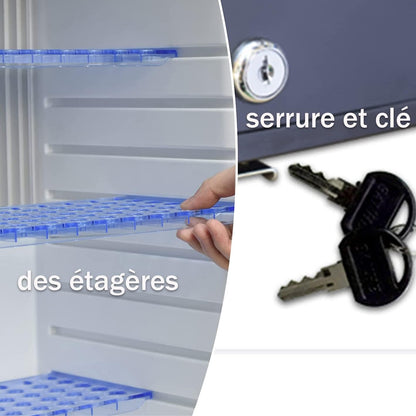 Frigo 12V 220V, 50L, Frigo 12V Camping Car, Frigo Caravane Avec Serrure Et Porte Réversible, Frigo Silencieux Pour Camping Voiture Chambre, Noir