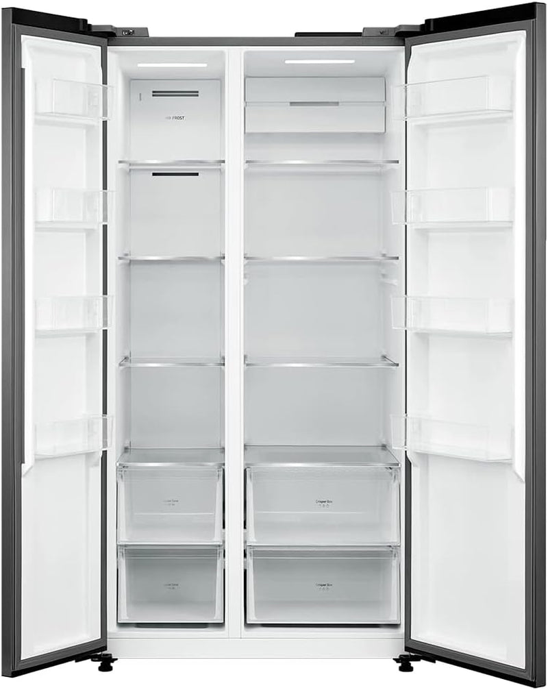 Réfrigérateur Américain 2 Portes Bolero Coolmarket SBS 592 INOX. 592 Litres, 177,5 Cm De Haut Et 91 Cm De Large, Faible Consommation, Moteur Onduleur