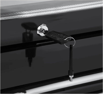 Frigo À Boissons Réfrigérateur Bar Vitrine RCGK-W320 (Cadre Noir, 320 Litres, 210 Watts, Jusqu'À 228 Cannettes, 4 Tablettes Réglables)