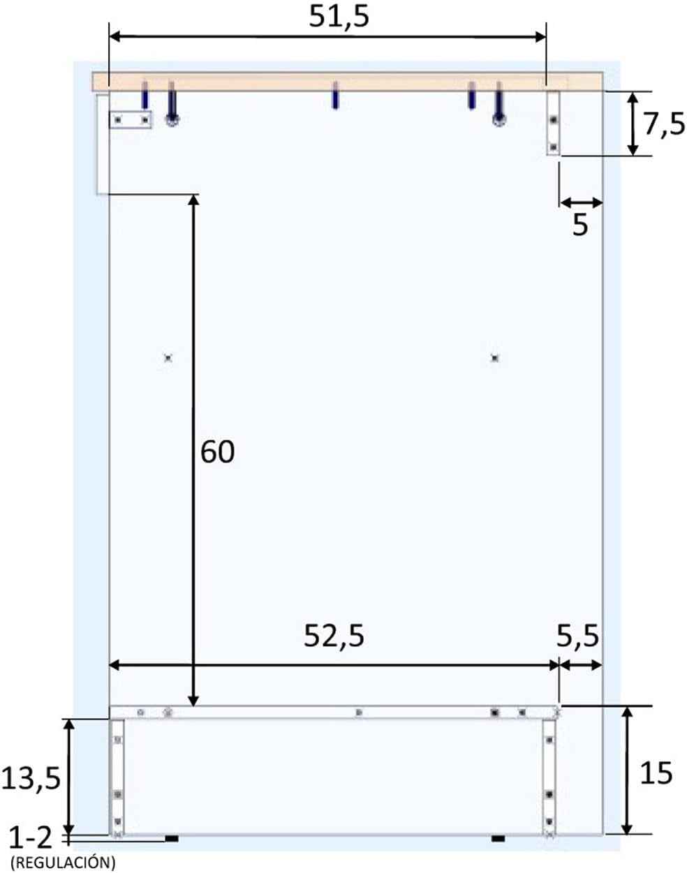 - Meuble Bas De Cuisine Avec Plan De Travail Pour Four Coloris Blanc Brillant/Chêne Canadien - Hauteur 90 X Longueur 60 X Profondeur 60 Cm