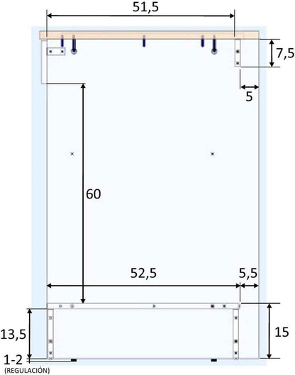 - Meuble Bas De Cuisine Avec Plan De Travail Pour Four Coloris Blanc Brillant/Chêne Canadien - Hauteur 90 X Longueur 60 X Profondeur 60 Cm