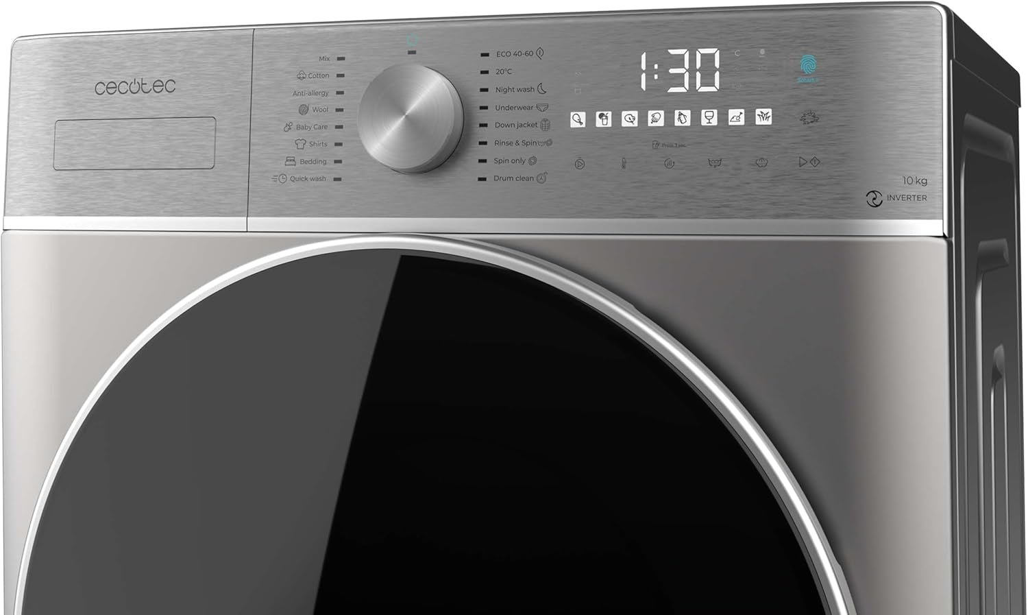 Lave-Linge 10 Kg À Chargement Frontal Bolero Dresscode 10800 Inverter Steel a 1400 Tr/Min, 16 Prog, Classe A, Moteur Inverter Plus, Vapeur Steammax, Lavage Intelligent Et Détecteur De Charge