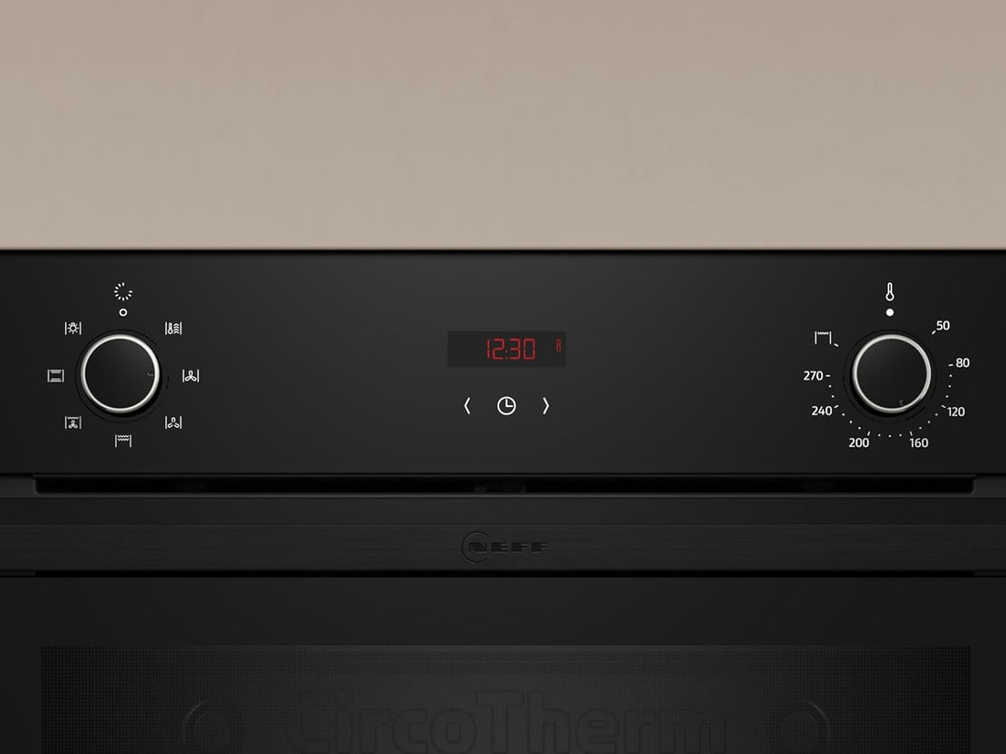 Neff B1CCC0AK0 N90 A+ Einbaubackofen, 60 Cm Breit, 71 L, Led-Display, Grill, Circotherm, Kindersicherung, Schwarz/Edelstahl