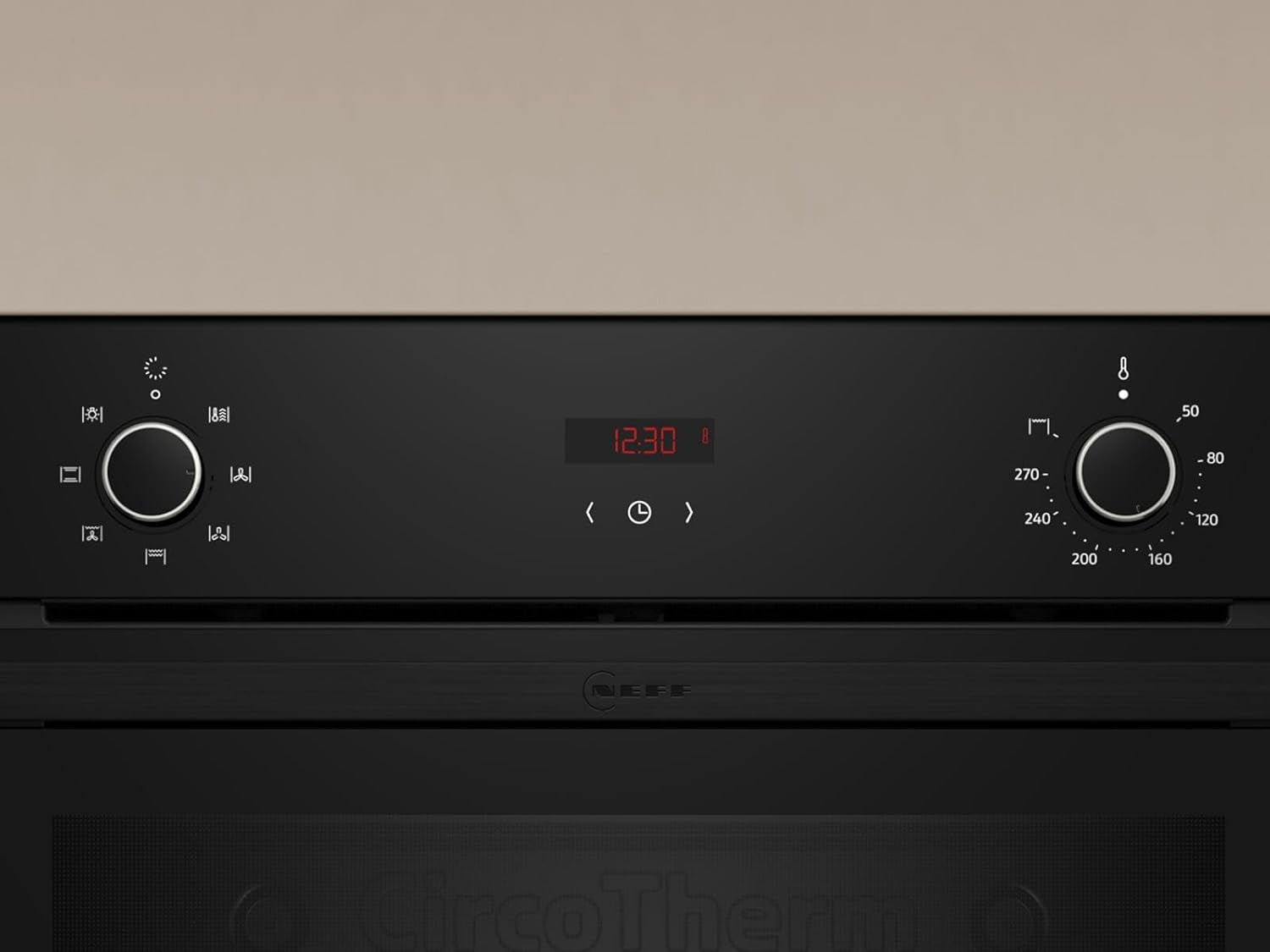 Neff B1CCC0AK0 N90 A+ Einbaubackofen, 60 Cm Breit, 71 L, Led-Display, Grill, Circotherm, Kindersicherung, Schwarz/Edelstahl