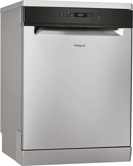 Whirlpool Lave Vaisselle 60 Cm WFC3C34X, Autoportant, Acier Inoxydable, Gris, Noir